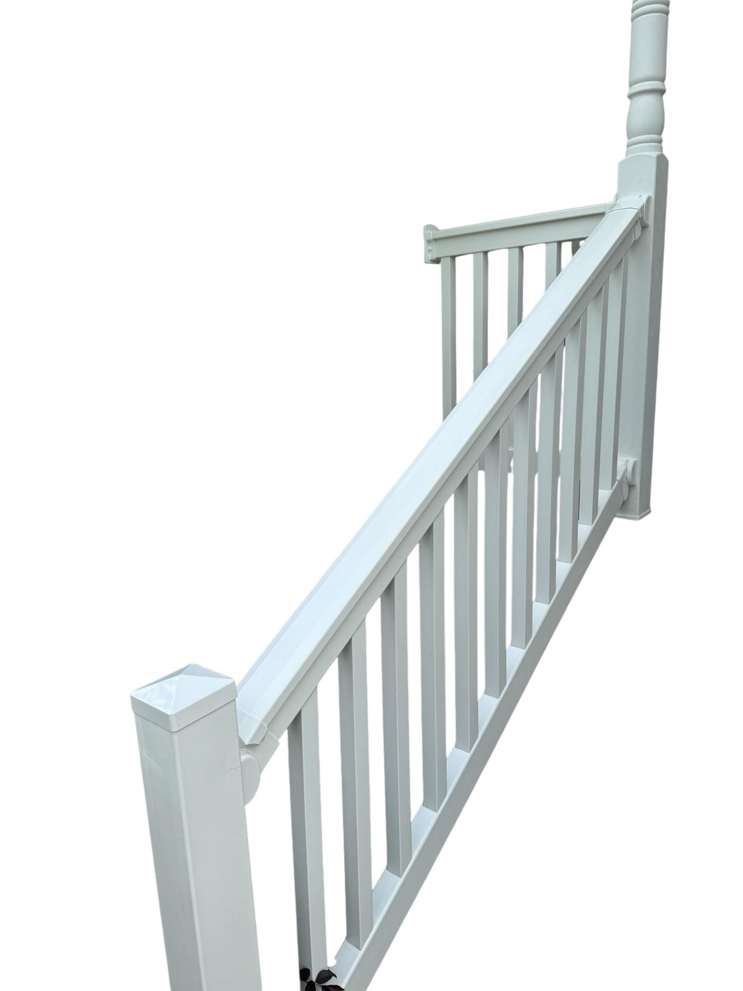 PVC T-Rail/Bread Loaf/Handrail/Porch Rail, 3.5"x3.5"x94", White - Extend-A-Post