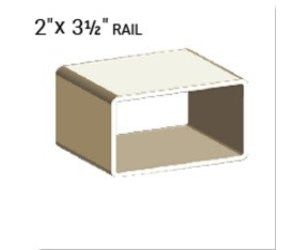 White PVC Replacement Fence Rail by Westech – 2" x 3-1/2" x 8' – Top or Bottom Rail – Strong, UV-Protected Vinyl for Fence Repair - Custom Routing Available upon Request