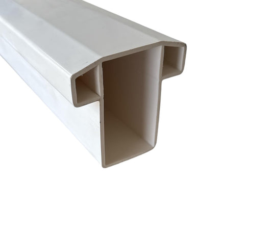 PVC T-Rail/Bread Loaf/Handrail/Porch Rail, 3.5"x3.5"x94", White - Extend-A-Post