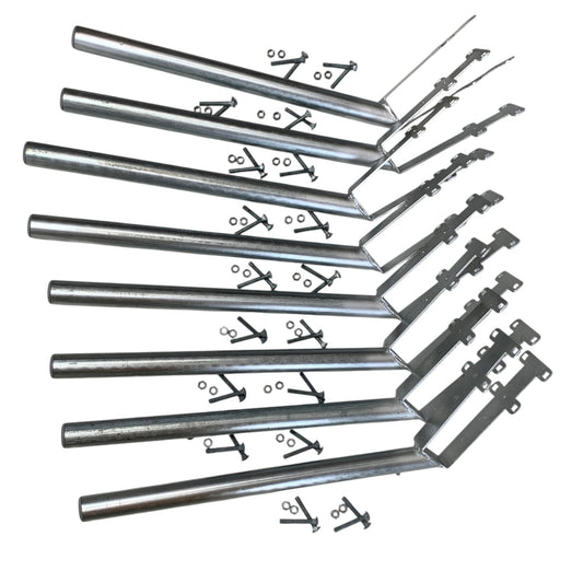 Extend-A-Post - 1-5/8" OD Pipe Extension 2' Long - Over the Loop Cap - 45 Degree - 9 Pack
