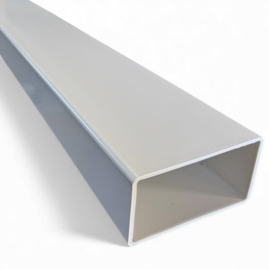 White PVC Replacement Fence Rail by Westech – 2" x 3-1/2" x 8' – Top or Bottom Rail – Strong, UV-Protected Vinyl for Fence Repair - Custom Routing Available upon Request